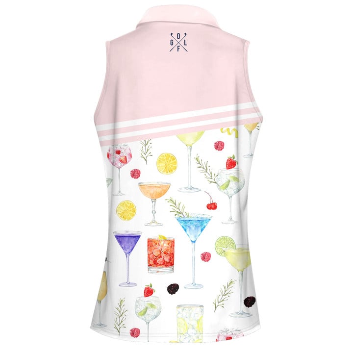 I Love Cocktails And Tails Golf All Over Print Sleeveless Polo Shirt, Idea Shirt for Golf Lover 3 I Love Cocktails And Tails Golf All Over Print Sleeveless Polo Shirt, Idea Shirt for Golf Lover - Image 3