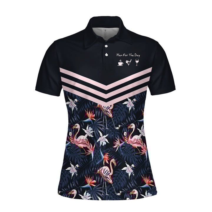 Plan For The Day Flamingo Tropical Golf Women Short Sleeve Polo Shirt Sleeveless Polo Shirt 5 Plan For The Day Flamingo Tropical Golf Women Short Sleeve Polo Shirt Sleeveless Polo Shirt - Image 5