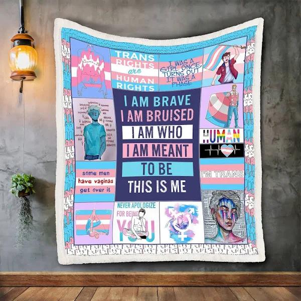 Trans Blanket, Transgender Pride Blanket, Trans Gifts, Gift For Transgender, Lgbtq Quilt Blanket 1 Trans Blanket, Transgender Pride Blanket, Trans Gifts, Gift For Transgender, Lgbtq Quilt Blanket