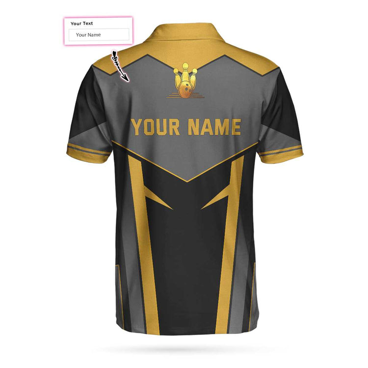 Custom Team Name Golden Bowling Custom Polo Shirt, Personalized Bowling Shirt With Name, Custom Bowling Gift Coolspod 2 Custom Team Name Golden Bowling Custom Polo Shirt, Personalized Bowling Shirt With Name, Custom Bowling Gift Coolspod - Image 2