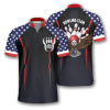 Camouflage Eagle Flag Custom Bowling Jerseys for Men, 3D All Over Print Bowling Shirt, Eagle Flag Shirt 3 patriotic eagle flag custom bowl