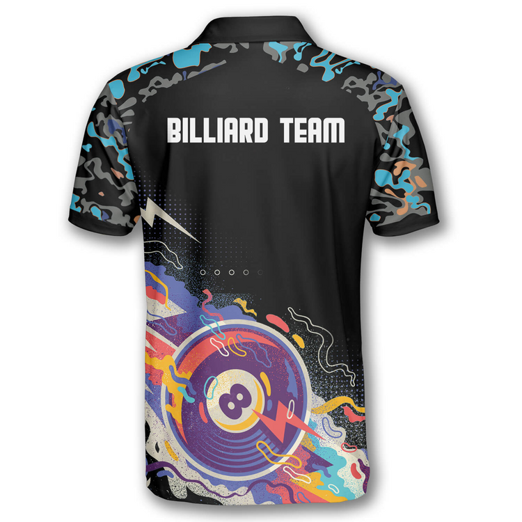 3D All Over Ball 8 Color Black Blue Custom Billiard Shirts for Men 4 3D All Over Ball 8 Color Black Blue Custom Billiard Shirts for Men - Image 4