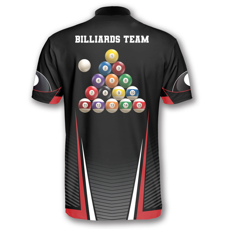 Personalized Name Team Name Billiard Balls Red Black Custom Billiard Jerseys for Men 4 Personalized Name Team Name Billiard Balls Red Black Custom Billiard Jerseys for Men - Image 4