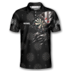 American Athlete Red Custom Darts Polo Shirts for Men, Flag Shirt, Dart Shirt 7 personalized darts american athl 1