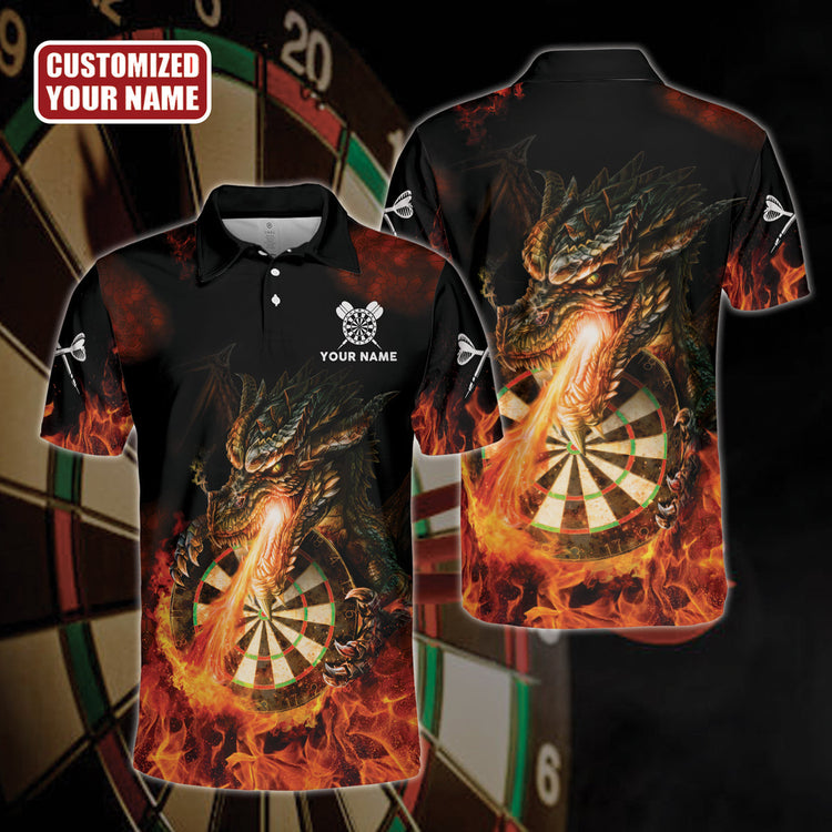 Personalized Name Dragon Fire Darts All Over Printed Unisex Shirt, Uniform for Dart Team, Dart Player 2 Personalized Name Dragon Fire Darts All Over Printed Unisex Shirt, Uniform for Dart Team, Dart Player - Image 2